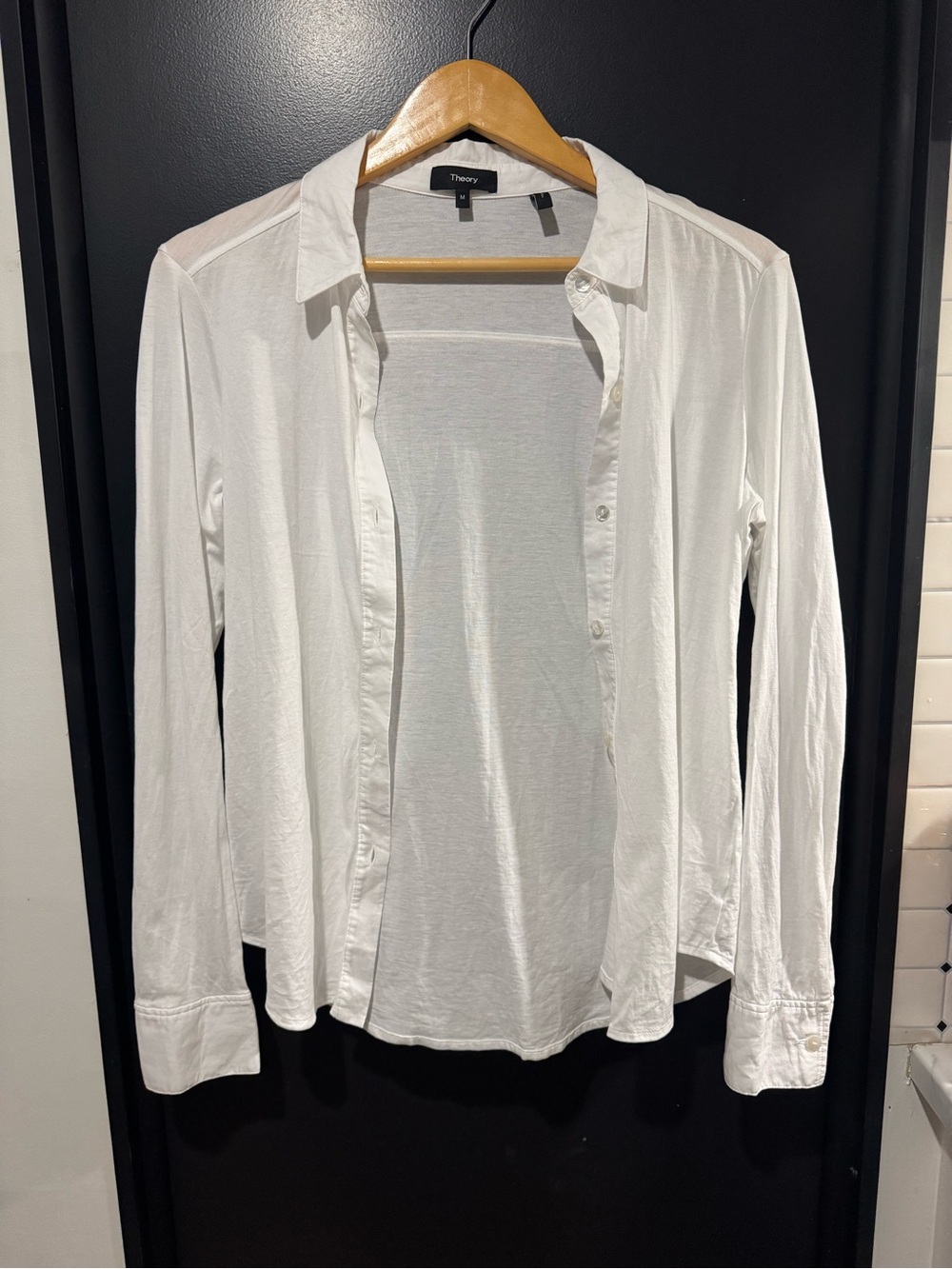 Theory White Long-Sleeve Button Shirt - Picture 5 of 6